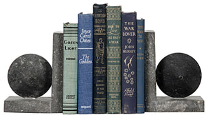 Noir Marble Bookends - Hand-Formed Elegance with Unique Veining for Stylish Home Decor & Organization AM-146BM