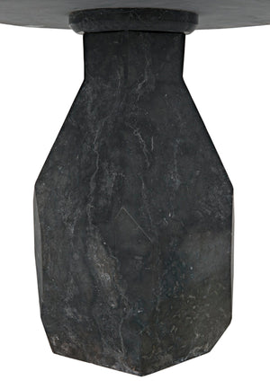 Noir Polyhedron Side Table - Timeless Elegance with Sculptural Design for Modern and Classic Interiors Black Marble AM-194BM