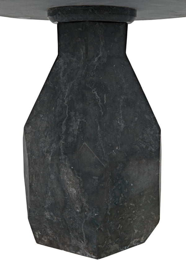 Noir Polyhedron Side Table - Timeless Elegance with Sculptural Design for Modern and Classic Interiors Black Marble AM-194BM