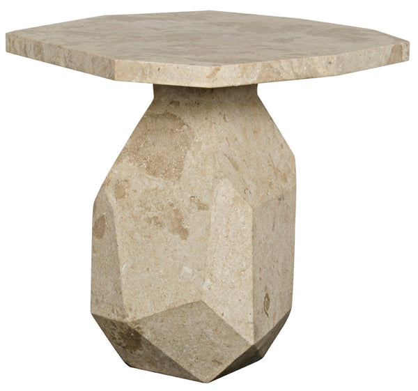 Noir Polyhedron Side Table - Timeless Elegance with Sculptural Design for Modern and Classic Interiors Natural AM-194WM