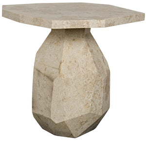Noir Polyhedron Side Table - Timeless Elegance with Sculptural Design for Modern and Classic Interiors Natural AM-194WM