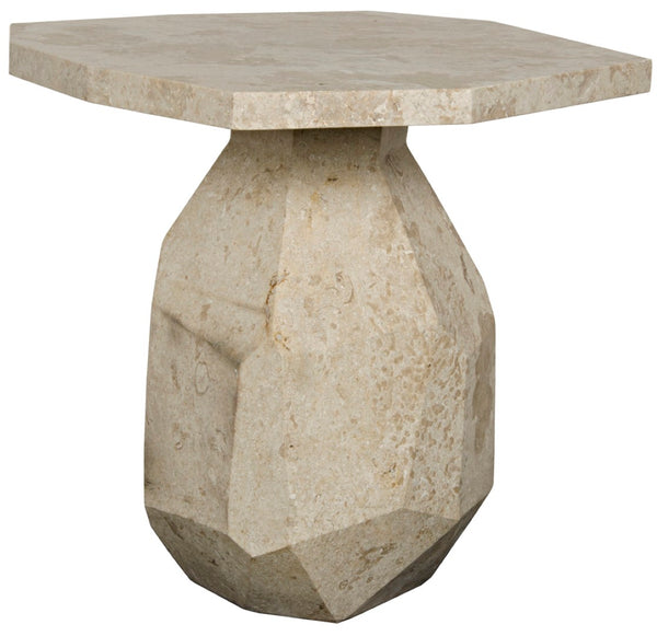 Noir Polyhedron Side Table - Timeless Elegance with Sculptural Design for Modern and Classic Interiors Natural AM-194WM