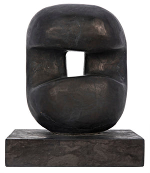 Noir Juno Sculpture - Stunning Solid Marble Art Piece with Organic Curves for Contemporary Home Decor AM-240BM