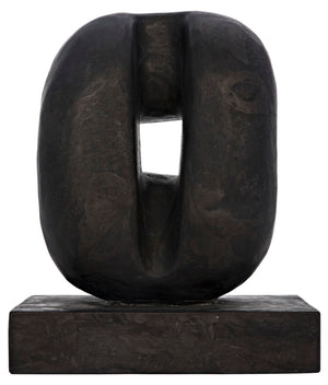 Noir Juno Sculpture - Stunning Solid Marble Art Piece with Organic Curves for Contemporary Home Decor AM-240BM