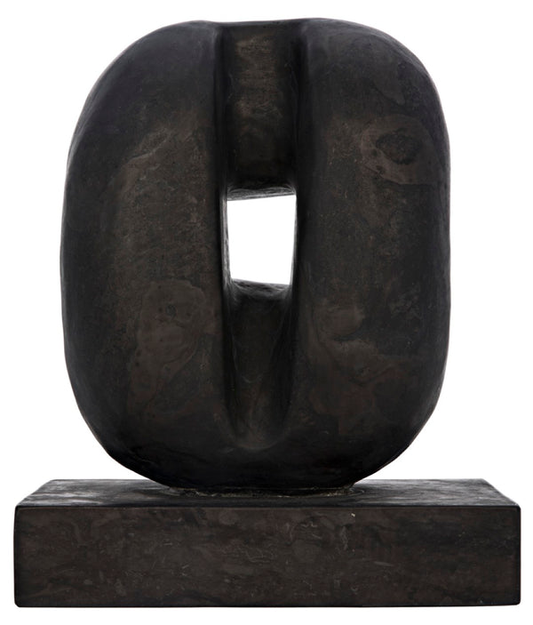 Noir Juno Sculpture - Stunning Solid Marble Art Piece with Organic Curves for Contemporary Home Decor AM-240BM