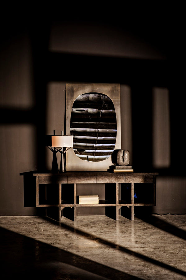 Noir Juno Sculpture - Stunning Solid Marble Art Piece with Organic Curves for Contemporary Home Decor AM-240BM