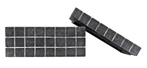 Noir Berlin Black Marble Box Set of 2 - Elegant Catch-Alls with Hand-Etched Design for Organizing Style AM-265BM2