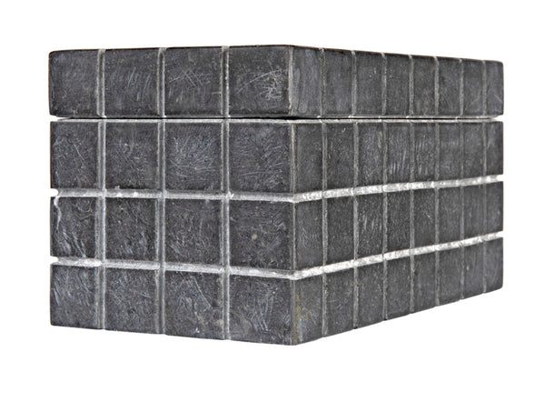 Noir Berlin Black Marble Box Set of 2 - Elegant Catch-Alls with Hand-Etched Design for Organizing Style AM-265BM2