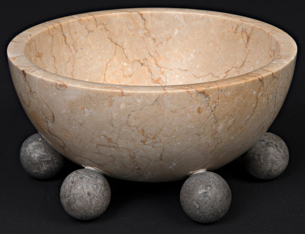 Noir Bala Bowl - Artisan-Crafted Solid Marble Accent Piece for Timeless Elegance and Versatile Decor AM-271WM