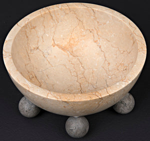 Noir Bala Bowl - Artisan-Crafted Solid Marble Accent Piece for Timeless Elegance and Versatile Decor AM-271WM