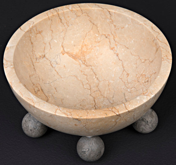 Noir Bala Bowl - Artisan-Crafted Solid Marble Accent Piece for Timeless Elegance and Versatile Decor AM-271WM