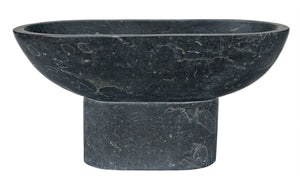 Noir Steve Marble Accent Tray - Artisan-Crafted Decorative Piece with Striking Veining for Home Decor AM-282BM