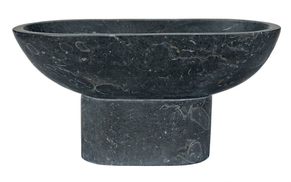 Noir Steve Marble Accent Tray - Artisan-Crafted Decorative Piece with Striking Veining for Home Decor AM-282BM