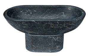 Noir Steve Marble Accent Tray - Artisan-Crafted Decorative Piece with Striking Veining for Home Decor AM-282BM