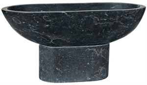 Noir Steve Marble Accent Tray - Artisan-Crafted Decorative Piece with Striking Veining for Home Decor AM-282BM