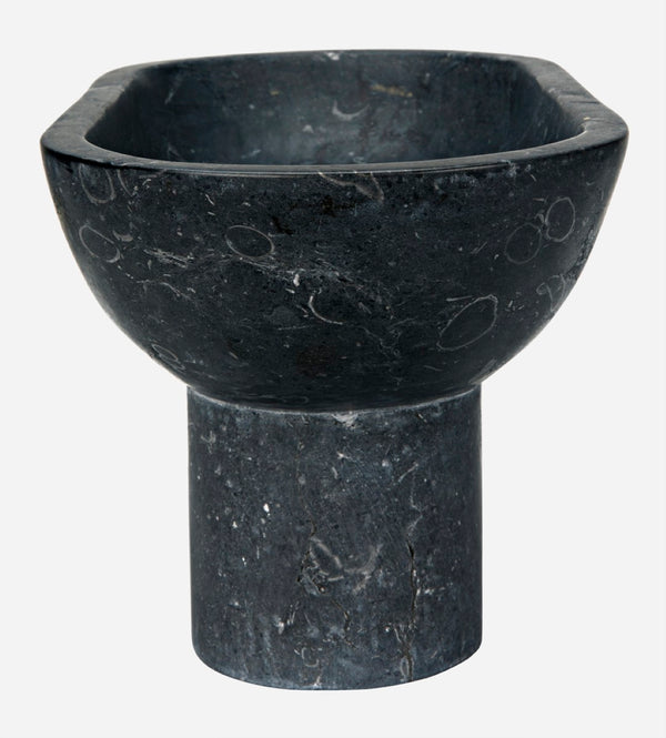 Noir Steve Marble Accent Tray - Artisan-Crafted Decorative Piece with Striking Veining for Home Decor AM-282BM