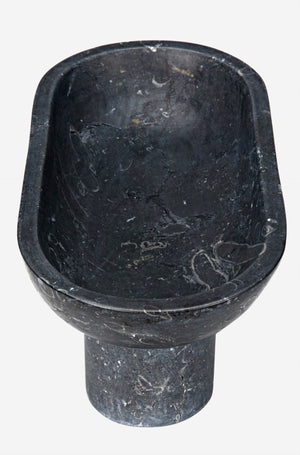 Noir Steve Marble Accent Tray - Artisan-Crafted Decorative Piece with Striking Veining for Home Decor AM-282BM