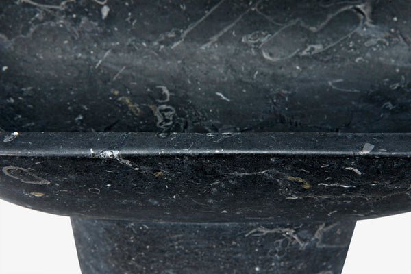 Noir Steve Marble Accent Tray - Artisan-Crafted Decorative Piece with Striking Veining for Home Decor AM-282BM