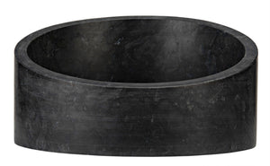 Noir Marshall Bowl – Artisan-Crafted Black Marble Centerpiece with Unique Veining for Stylish Decor AM-286BM