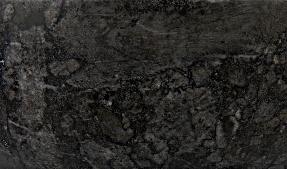 Noir Marshall Bowl – Artisan-Crafted Black Marble Centerpiece with Unique Veining for Stylish Decor AM-286BM