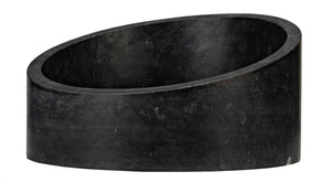 Noir Marshall Bowl – Artisan-Crafted Black Marble Centerpiece with Unique Veining for Stylish Decor AM-286BM