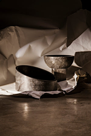 Noir Marshall Bowl – Artisan-Crafted Black Marble Centerpiece with Unique Veining for Stylish Decor AM-286BM