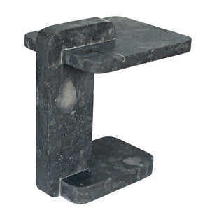 Noir North Side Table - Artisan-Crafted Black Marble Accent Table with Unique Veining for Modern Homes AM-293BM