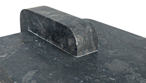 Noir North Side Table - Artisan-Crafted Black Marble Accent Table with Unique Veining for Modern Homes AM-293BM