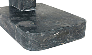 Noir North Side Table - Artisan-Crafted Black Marble Accent Table with Unique Veining for Modern Homes AM-293BM