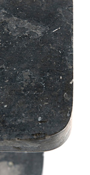 Noir North Side Table - Artisan-Crafted Black Marble Accent Table with Unique Veining for Modern Homes AM-293BM