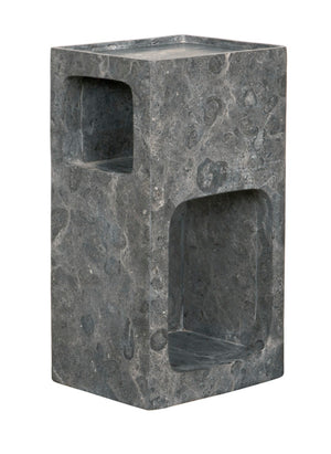 Noir Murakami Side Table - Luxurious Black Marble Accent Table for Modern Spaces, Versatile & Unique Design AM-314BM