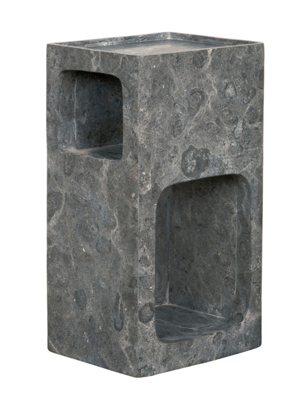 Noir Murakami Side Table - Luxurious Black Marble Accent Table for Modern Spaces, Versatile & Unique Design AM-314BM