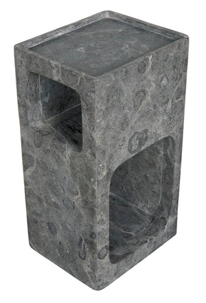 Noir Murakami Side Table - Luxurious Black Marble Accent Table for Modern Spaces, Versatile & Unique Design AM-314BM