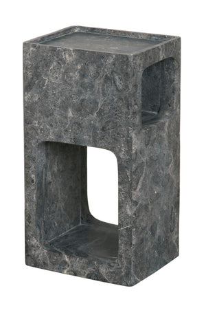 Noir Murakami Side Table - Luxurious Black Marble Accent Table for Modern Spaces, Versatile & Unique Design AM-314BM