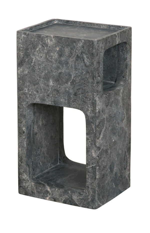 Noir Murakami Side Table - Luxurious Black Marble Accent Table for Modern Spaces, Versatile & Unique Design AM-314BM