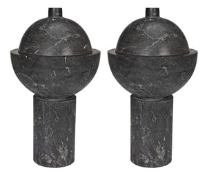 Jupitor Set of 2 AM-315BM2 Black Marble Noir