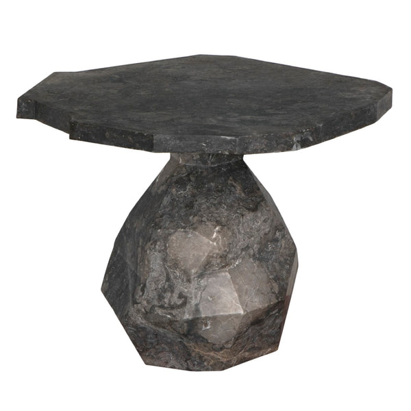 Noir Rind Accent Table - Sophisticated Marble Finish for Modern Luxury Living Spaces and Timeless Design Black Marble AM-318BM