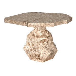 Noir Rind Accent Table - Sophisticated Marble Finish for Modern Luxury Living Spaces and Timeless Design White Marble AM-318WM