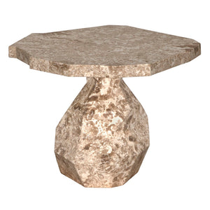 Noir Rind Accent Table - Sophisticated Marble Finish for Modern Luxury Living Spaces and Timeless Design White Marble AM-318WM
