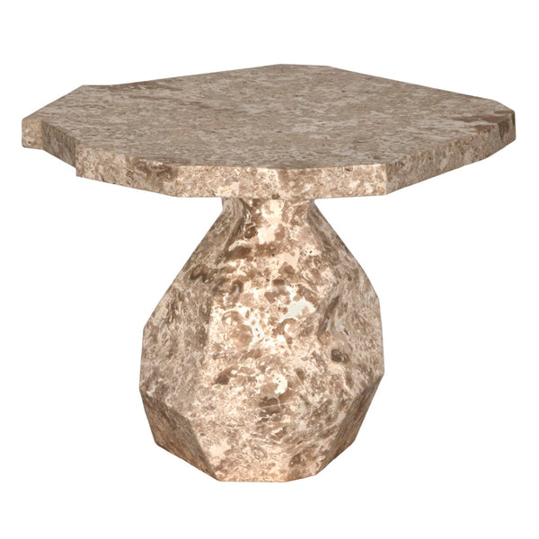 Noir Rind Accent Table - Sophisticated Marble Finish for Modern Luxury Living Spaces and Timeless Design White Marble AM-318WM