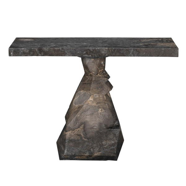 Noir Tilden Console Table - Luxurious Marble Top for Modern Minimalist Entryway or Living Room Decor Black Marble AM-319BM