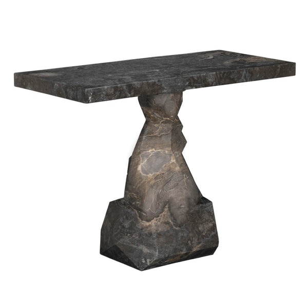 Noir Tilden Console Table - Luxurious Marble Top for Modern Minimalist Entryway or Living Room Decor Black Marble AM-319BM