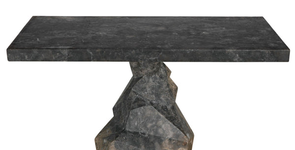 Noir Tilden Console Table - Luxurious Marble Top for Modern Minimalist Entryway or Living Room Decor Black Marble AM-319BM