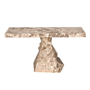 Noir Tilden Console Table - Luxurious Marble Top for Modern Minimalist Entryway or Living Room Decor White Marble AM-319WM
