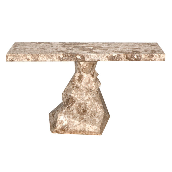 Noir Tilden Console Table - Luxurious Marble Top for Modern Minimalist Entryway or Living Room Decor White Marble AM-319WM