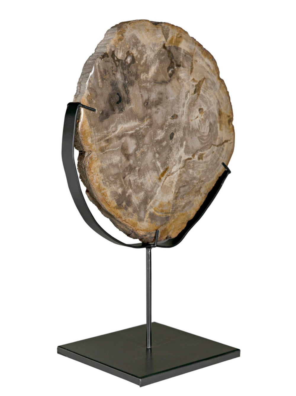 Noir Wood Fossil with Stand – Unique Petrified Wood Sculpture, Handcrafted Accent for Home Décor Display AM-39A