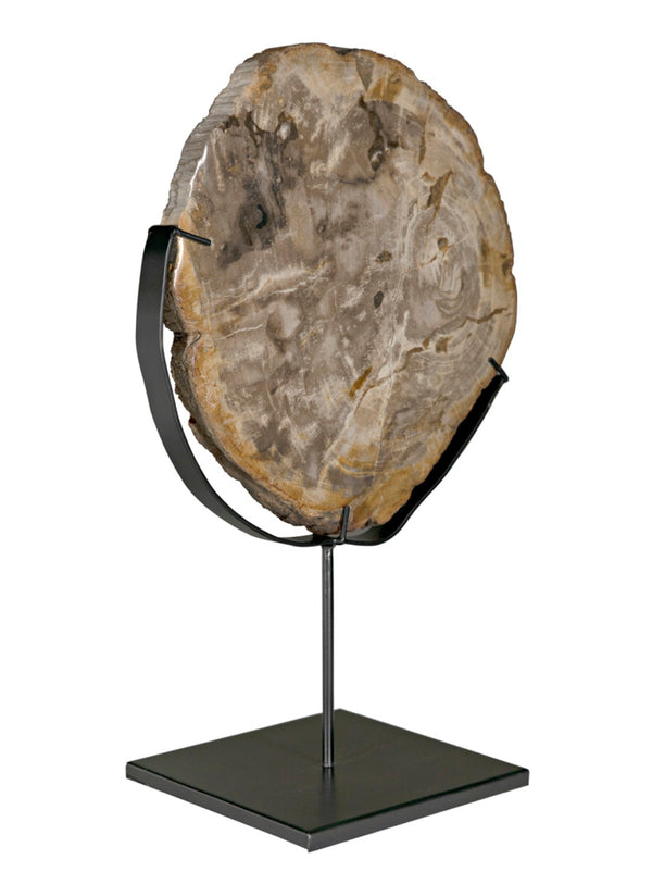 Noir Wood Fossil with Stand – Unique Petrified Wood Sculpture, Handcrafted Accent for Home Décor Display AM-39A