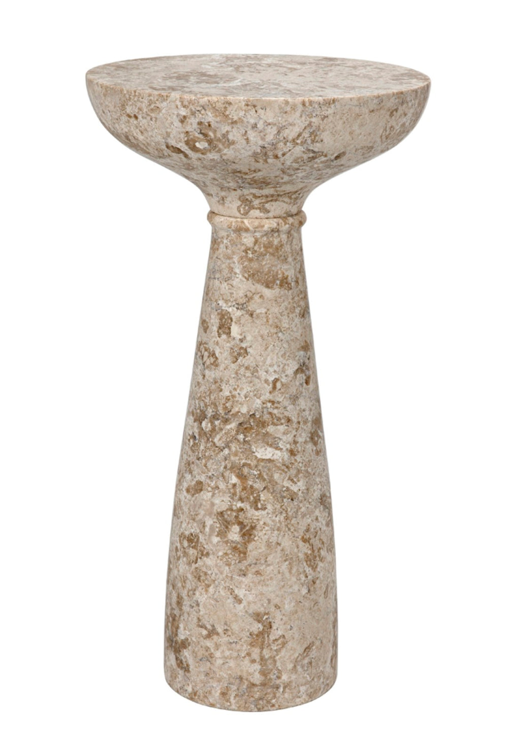 Noir Architect Side Table, Artisan-Crafted Natural Marble Accent for Modern & Classic Interiors, 26" High AM-92CWM