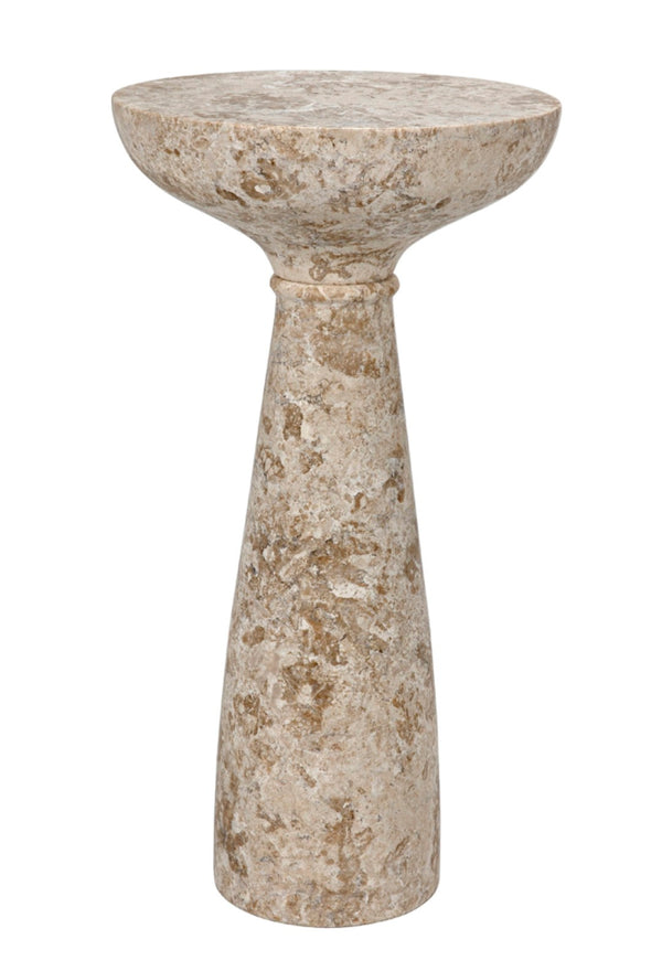 Noir Architect Side Table, Artisan-Crafted Natural Marble Accent for Modern & Classic Interiors, 26" High AM-92CWM