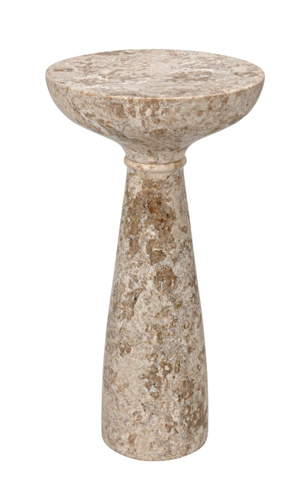 Noir Architect Side Table, Artisan-Crafted Natural Marble Accent for Modern & Classic Interiors, 26" High AM-92CWM